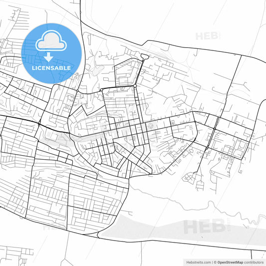 Vector PDF map of Elista, Russia