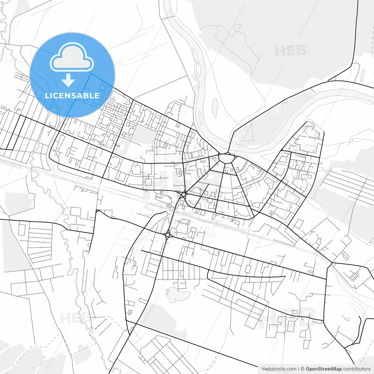 Vector PDF map of Glazov, Russia