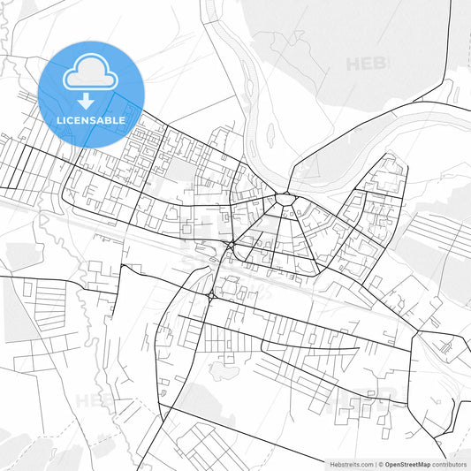 Vector PDF map of Glazov, Russia