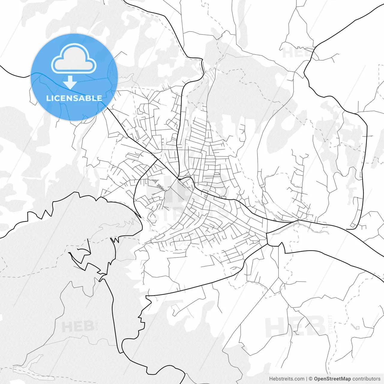 Vector PDF map of Aranđelovac, Serbia