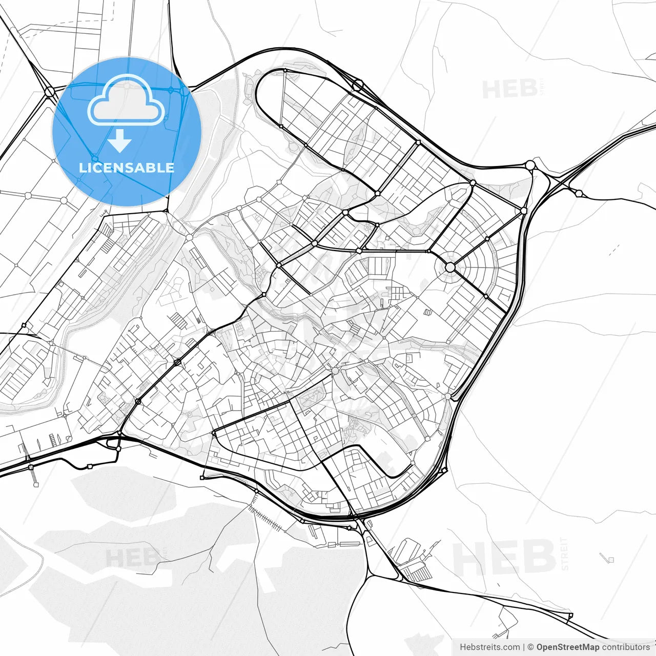 Vector PDF map of Guadalajara, Spain