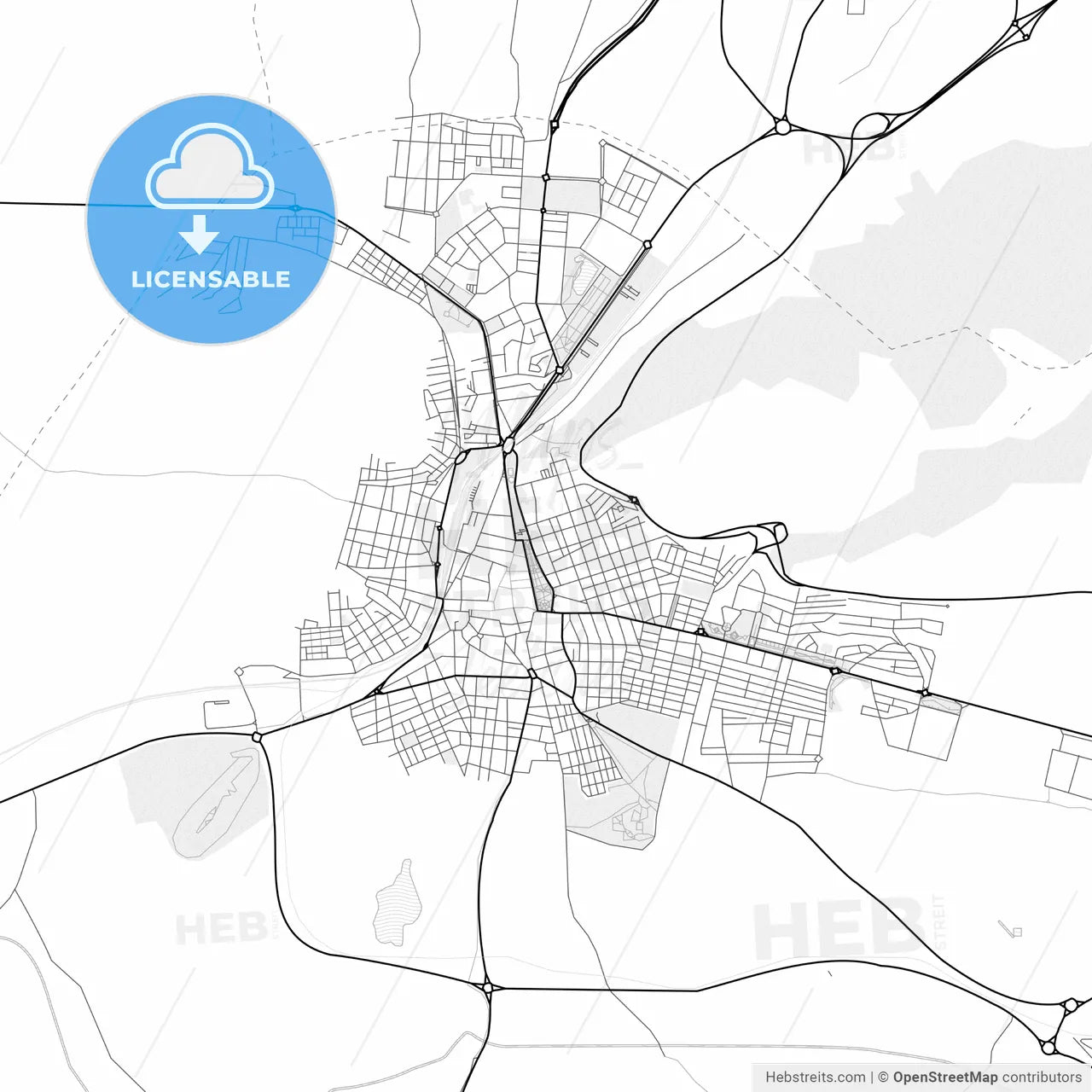Vector PDF map of Puertollano, Spain