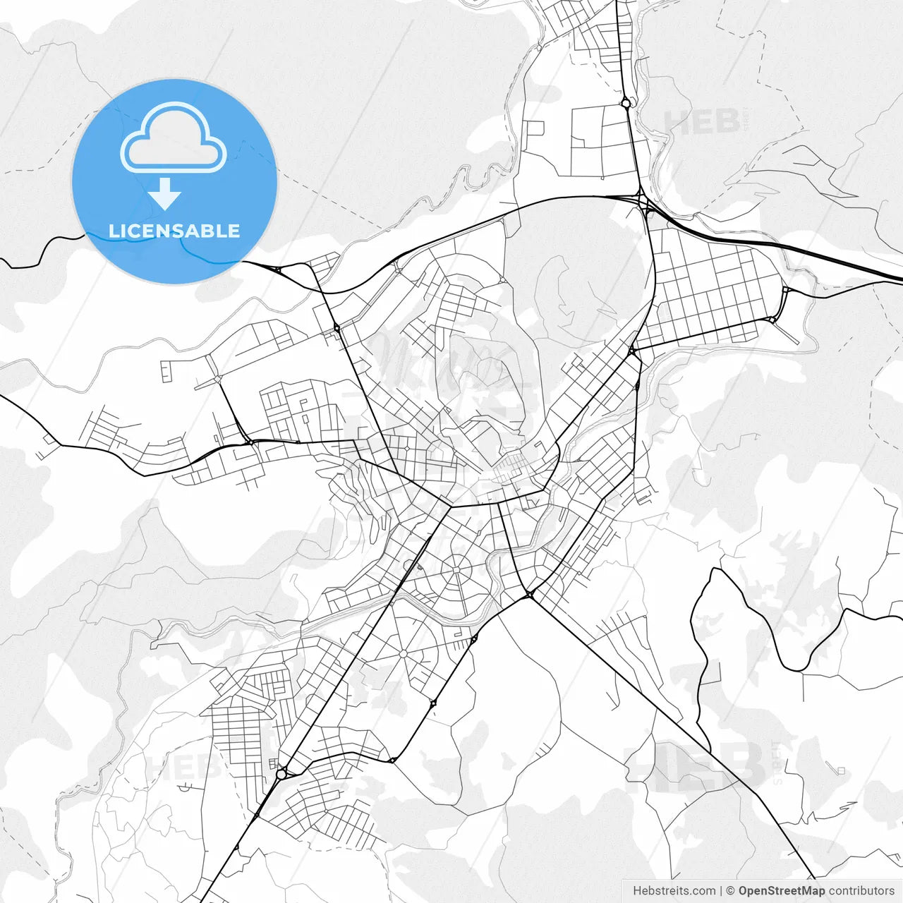 Vector PDF map of Olot, Spain