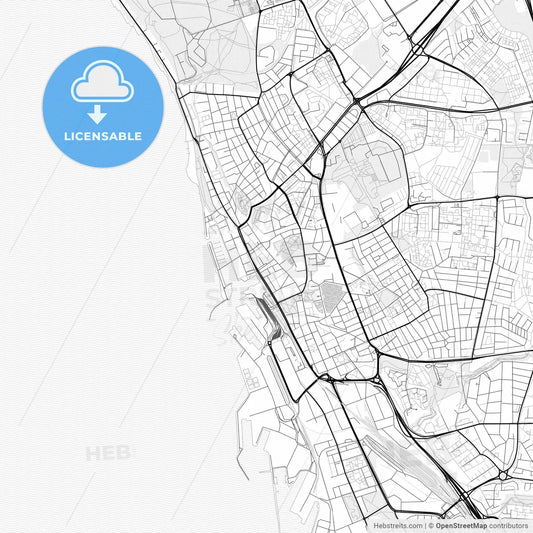 Vector PDF map of Helsingborg, Sweden
