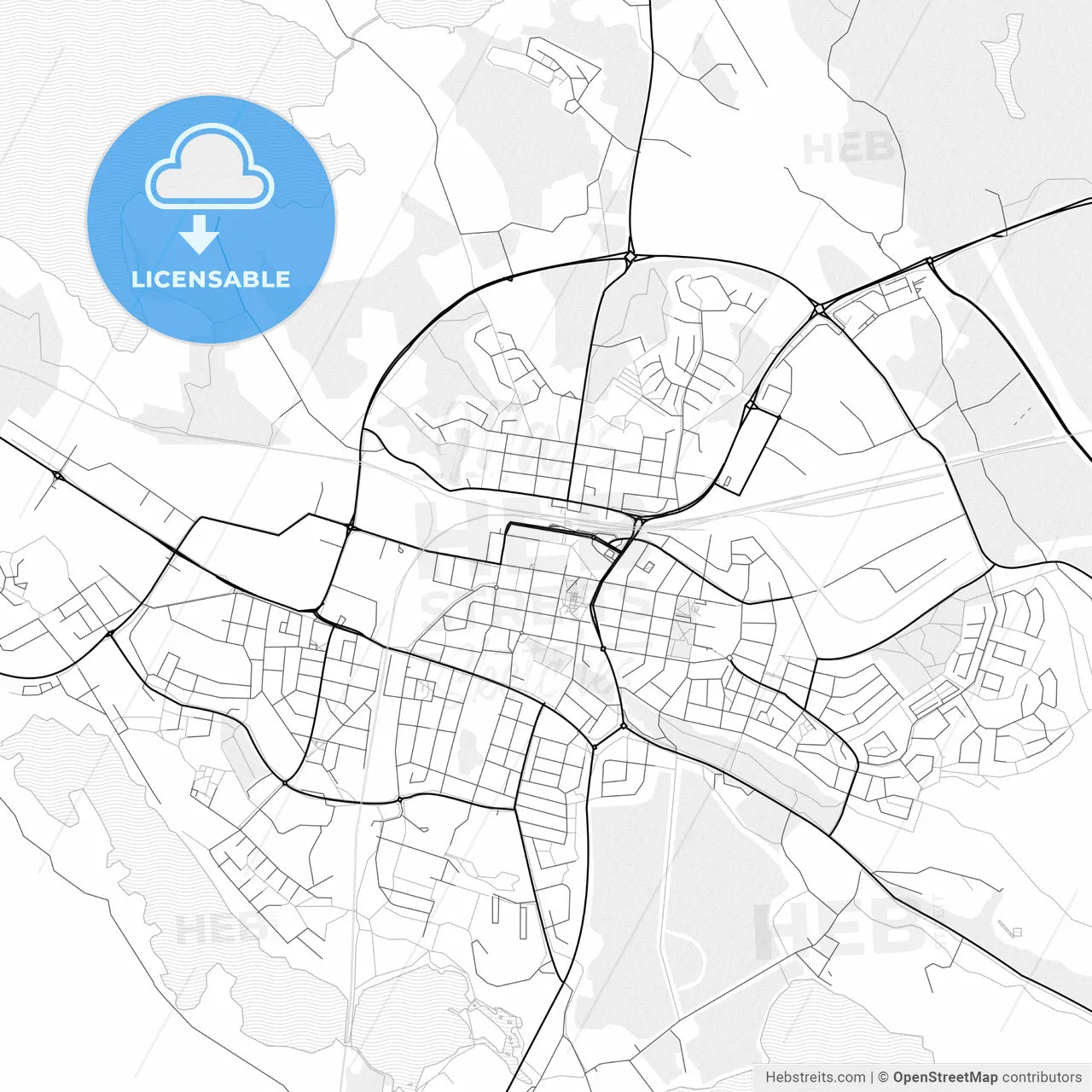 Vector PDF map of Katrineholm, Sweden