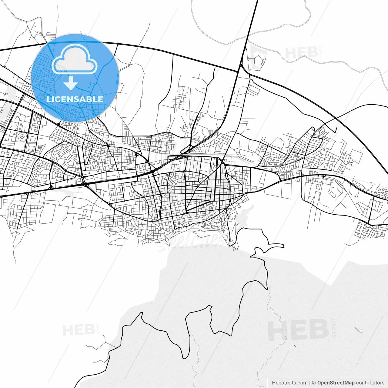 Vector PDF map of Manisa, Turkey