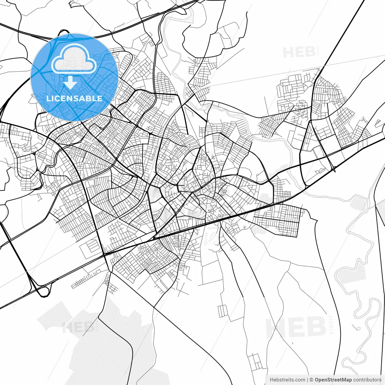 Vector PDF map of Tarsus, Turkey