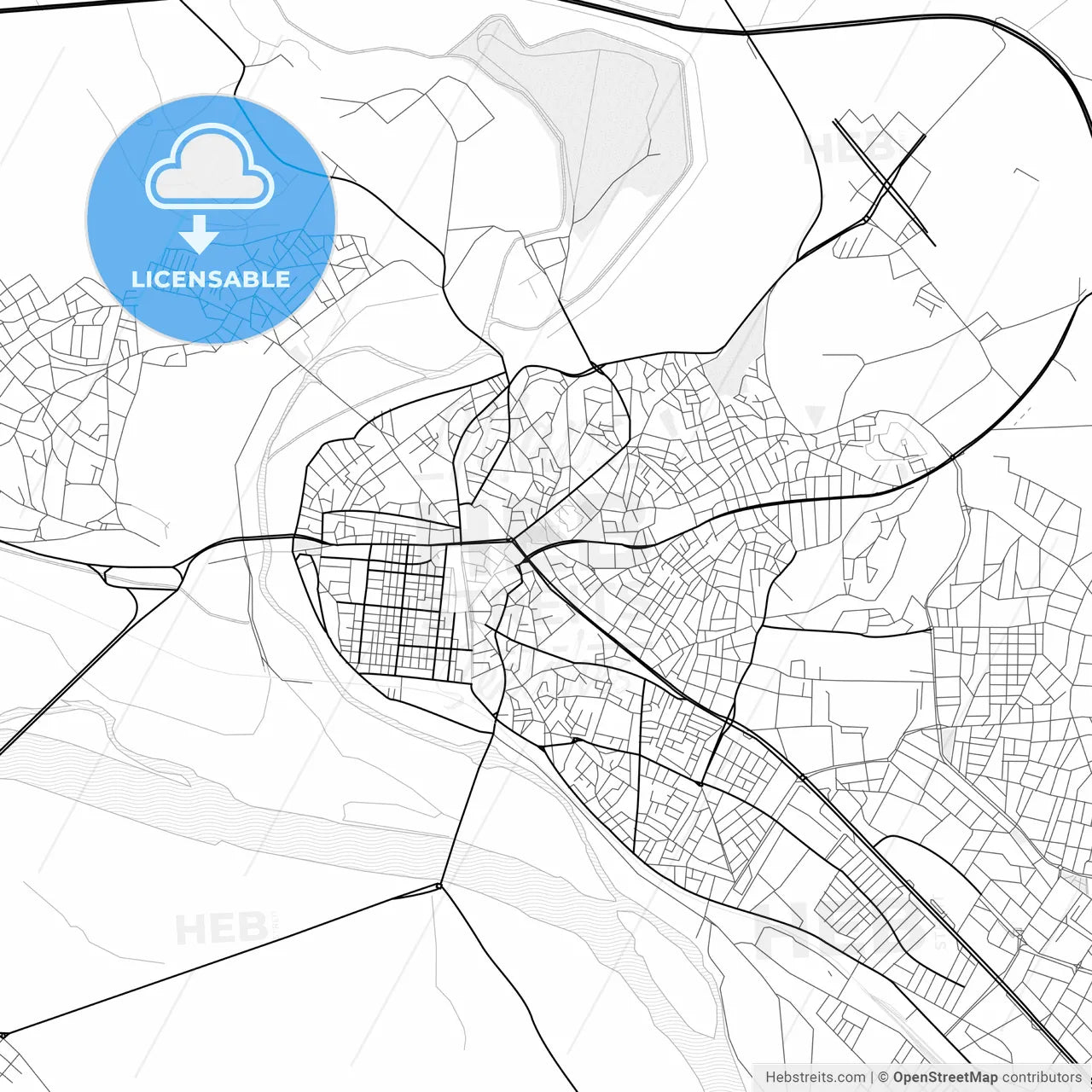 Vector PDF map of Edirne, Turkey