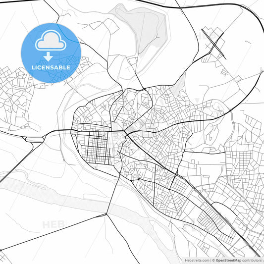 Vector PDF map of Edirne, Turkey