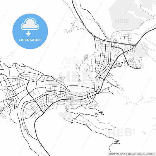 Vector PDF map of Amasya, Turkey