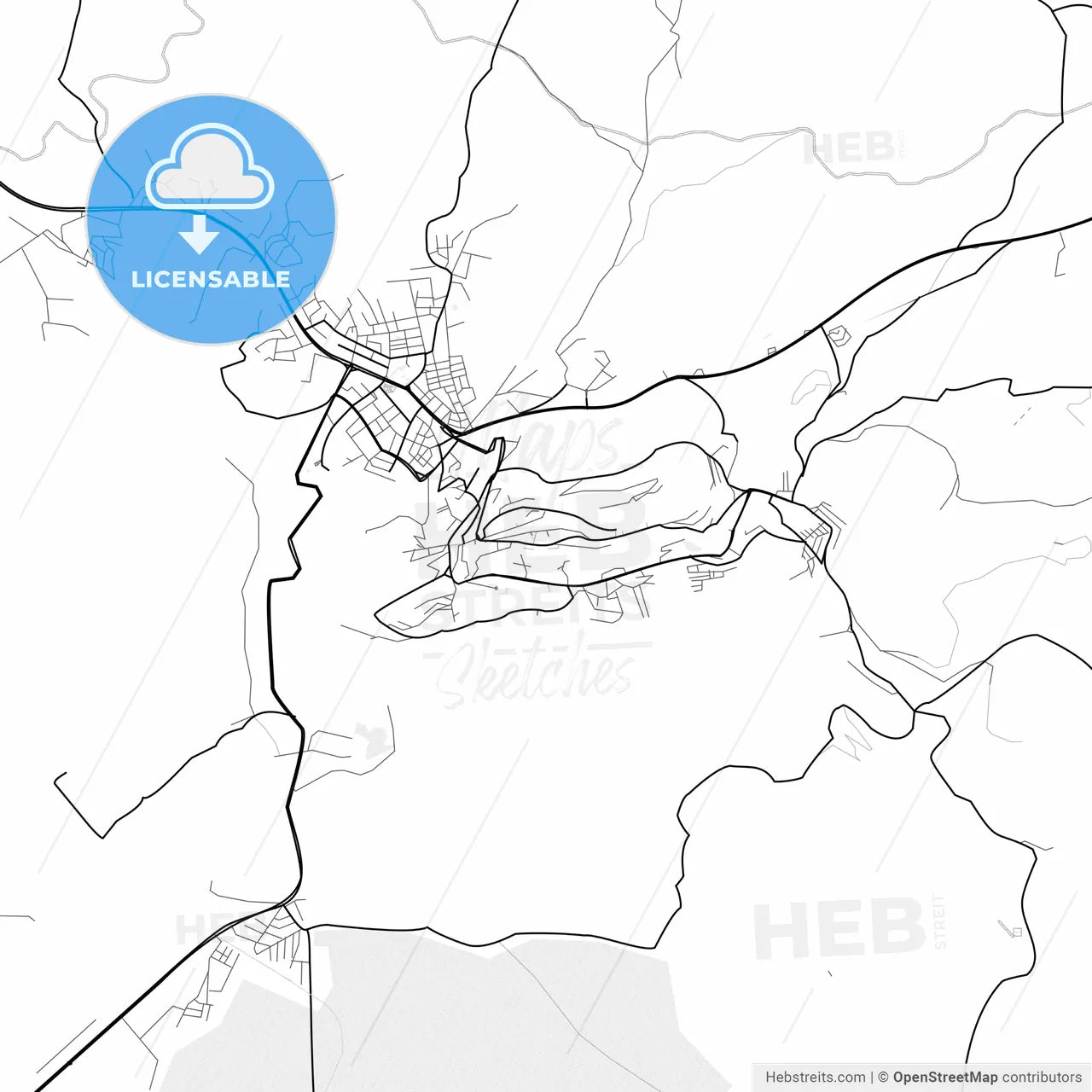 Vector PDF map of Mardin, Turkey