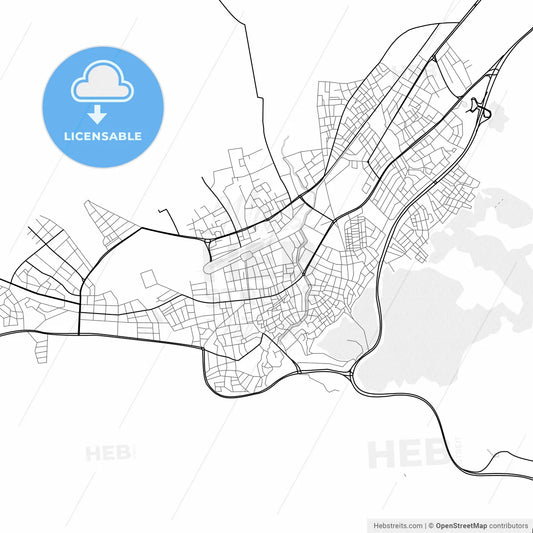 Vector PDF map of Burdur, Turkey