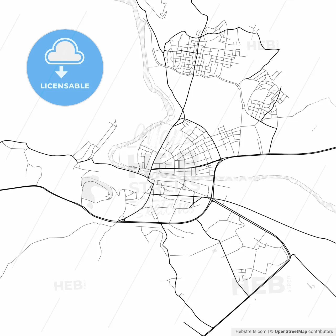 Vector PDF map of Silifke, Turkey