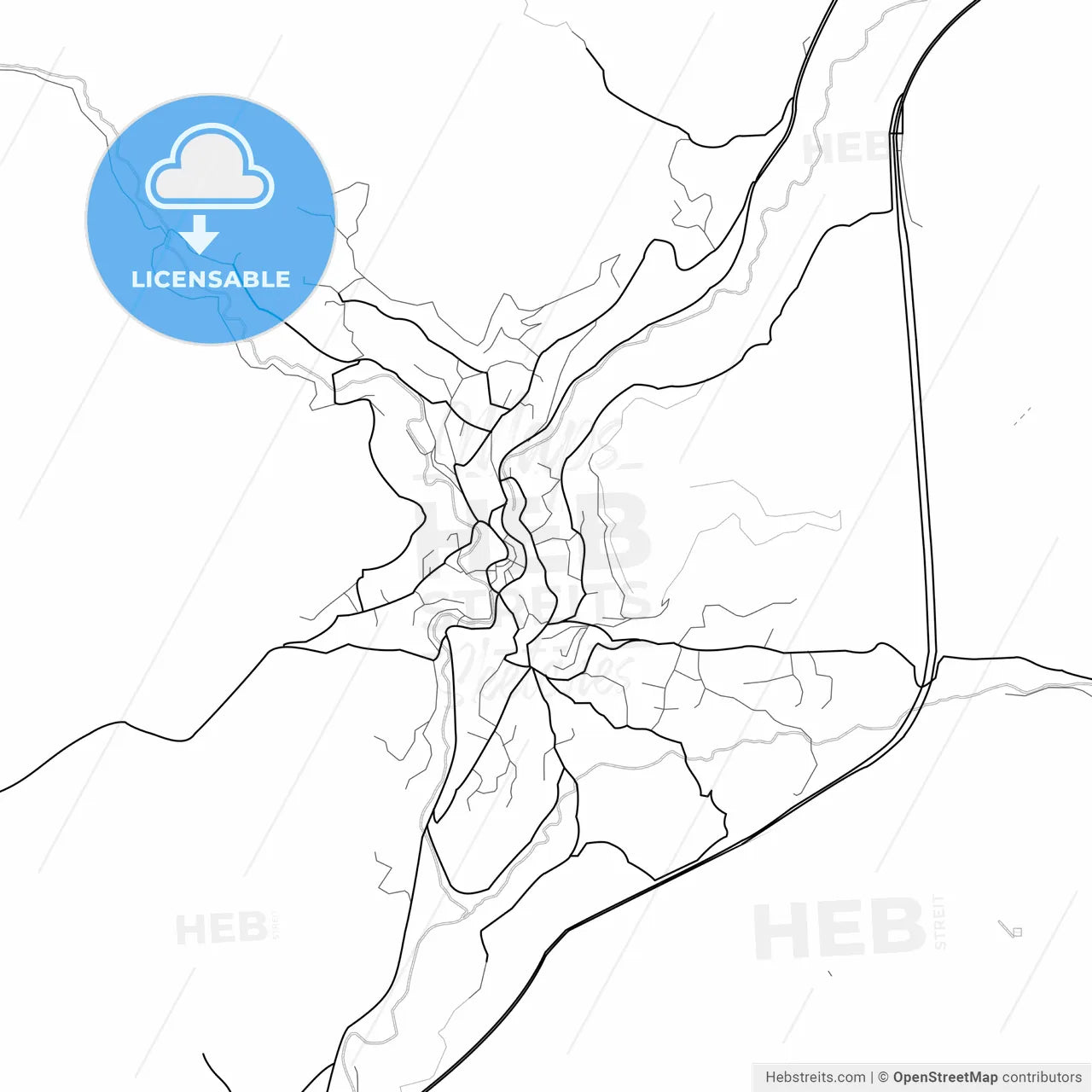 Vector PDF map of Bitlis, Turkey