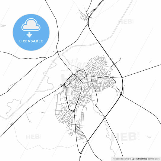 Vector PDF map of Uzunköprü, Turkey