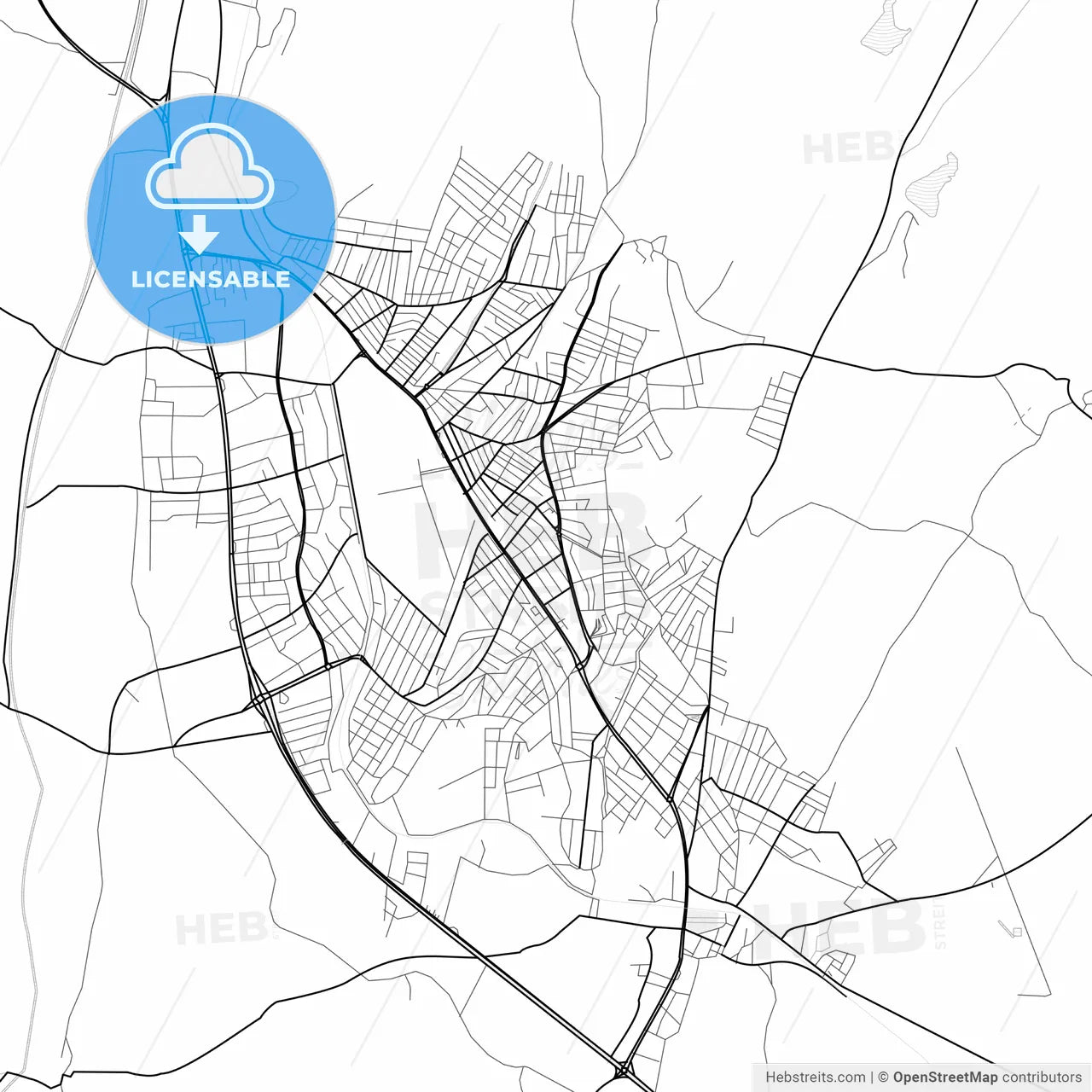 Vector PDF map of Suluova, Turkey