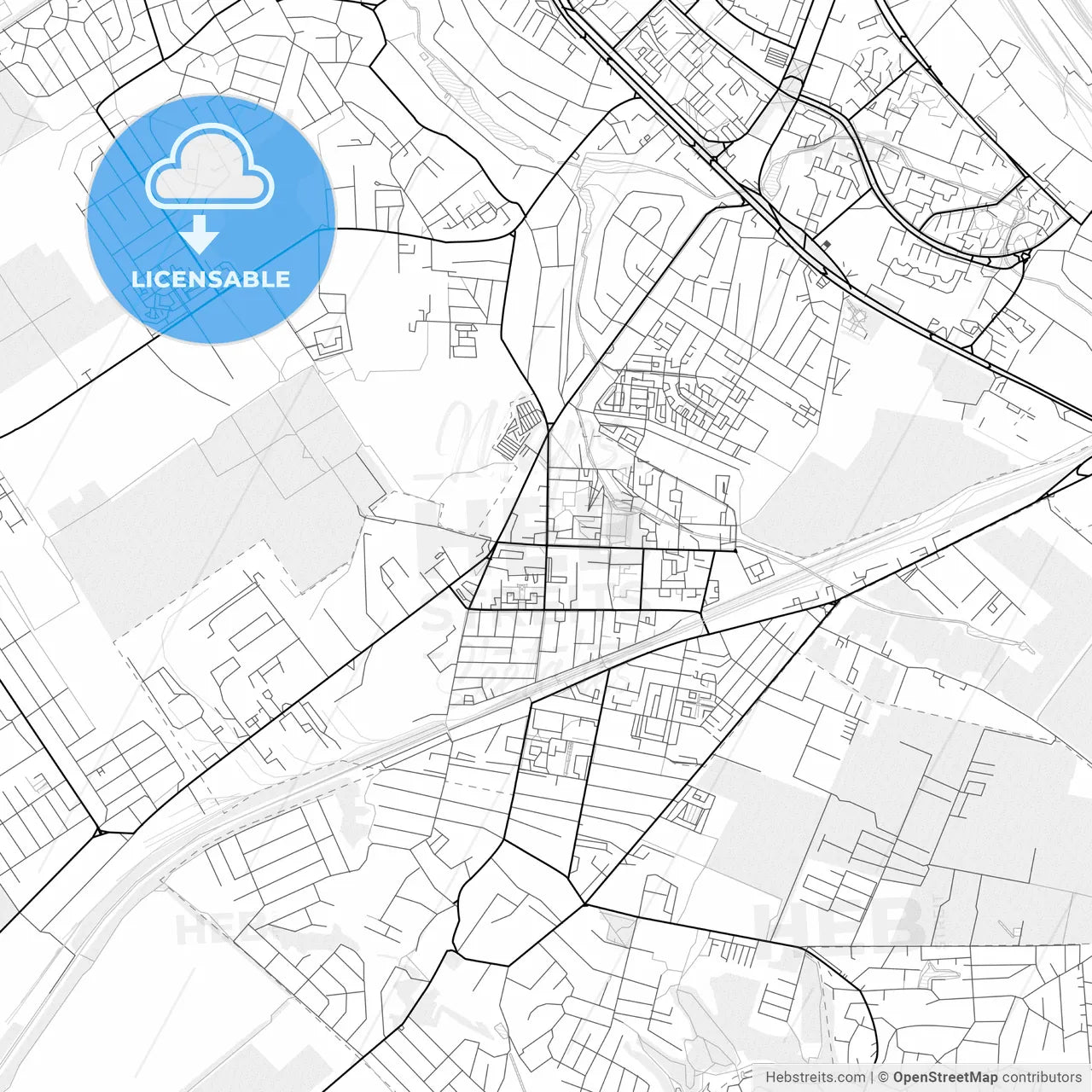 Vector PDF map of Vyshneve, Ukraine