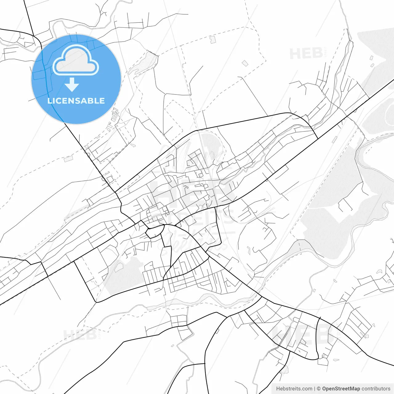 Vector PDF map of Sambir, Ukraine