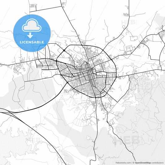 Vector PDF map of Santa Clara, Cuba