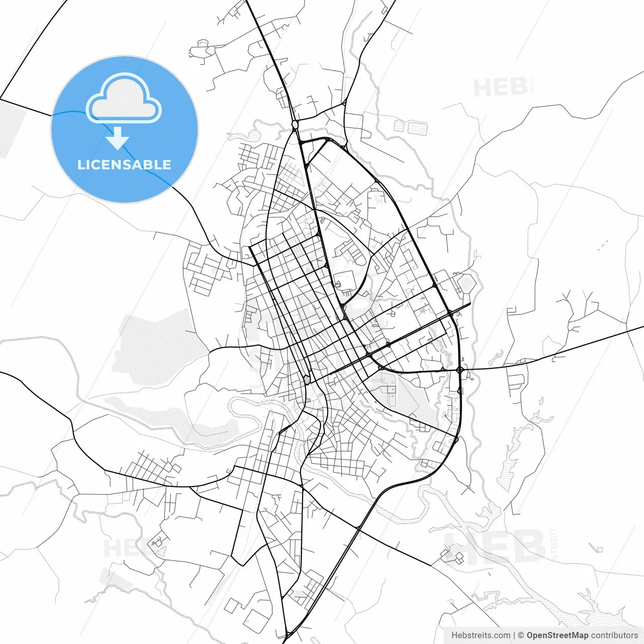 Vector PDF map of Sancti Spíritus, Cuba