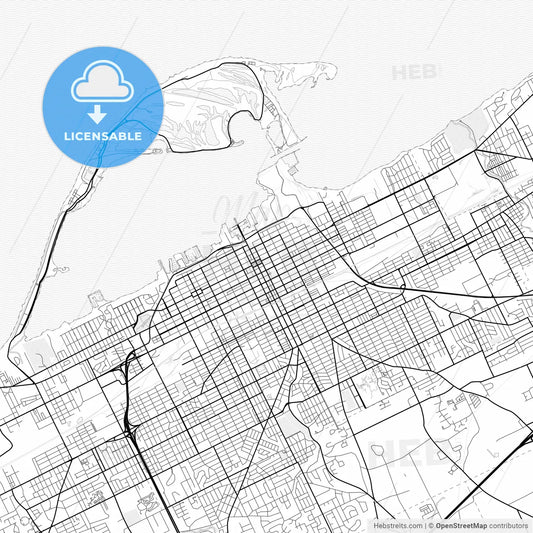 Vector PDF map of Erie, Pennsylvania, United States