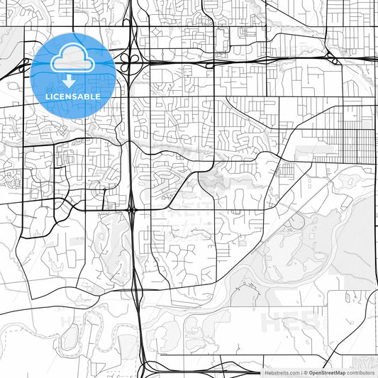 Vector PDF map of West Des Moines, Iowa, United States