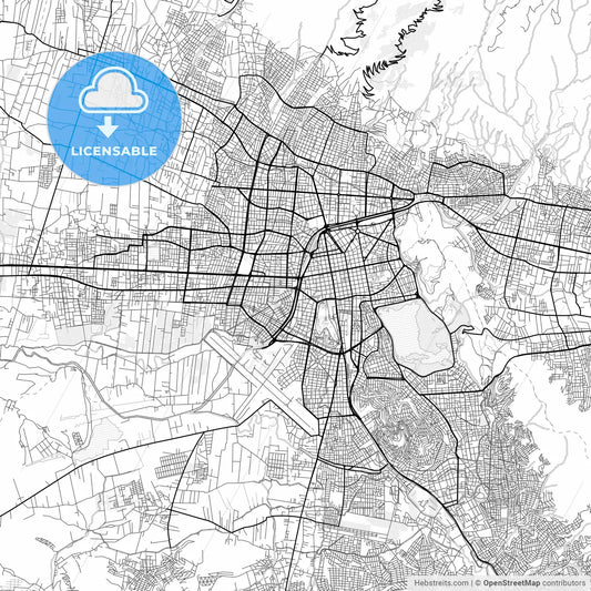 Vector PDF map of Cochabamba, Bolivia