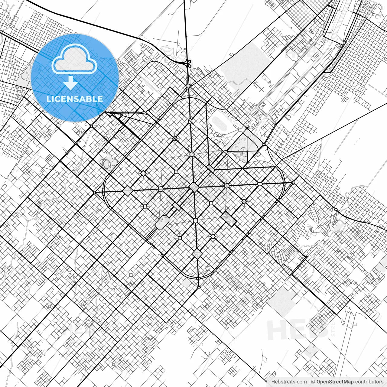 Vector PDF map of La Plata, Argentina