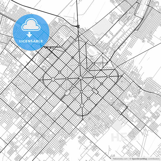 Vector PDF map of La Plata, Argentina