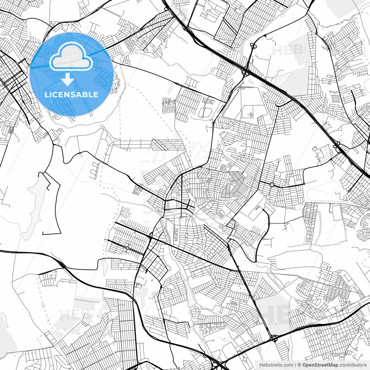 Vector PDF map of Hortolandia, Brazil