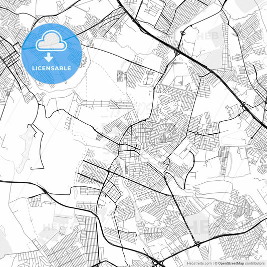 Vector PDF map of Hortolandia, Brazil