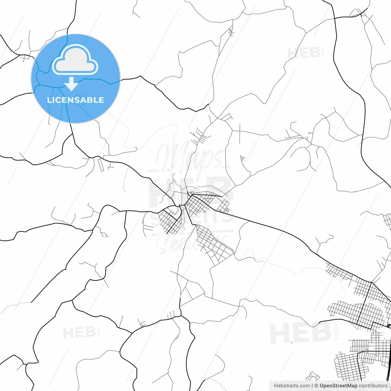 Vector PDF map of Divinopolis, Brazil