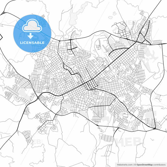 Vector PDF map of Passo Fundo, Brazil