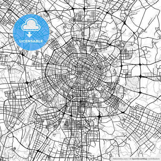 Vector PDF map of Chengdu, China