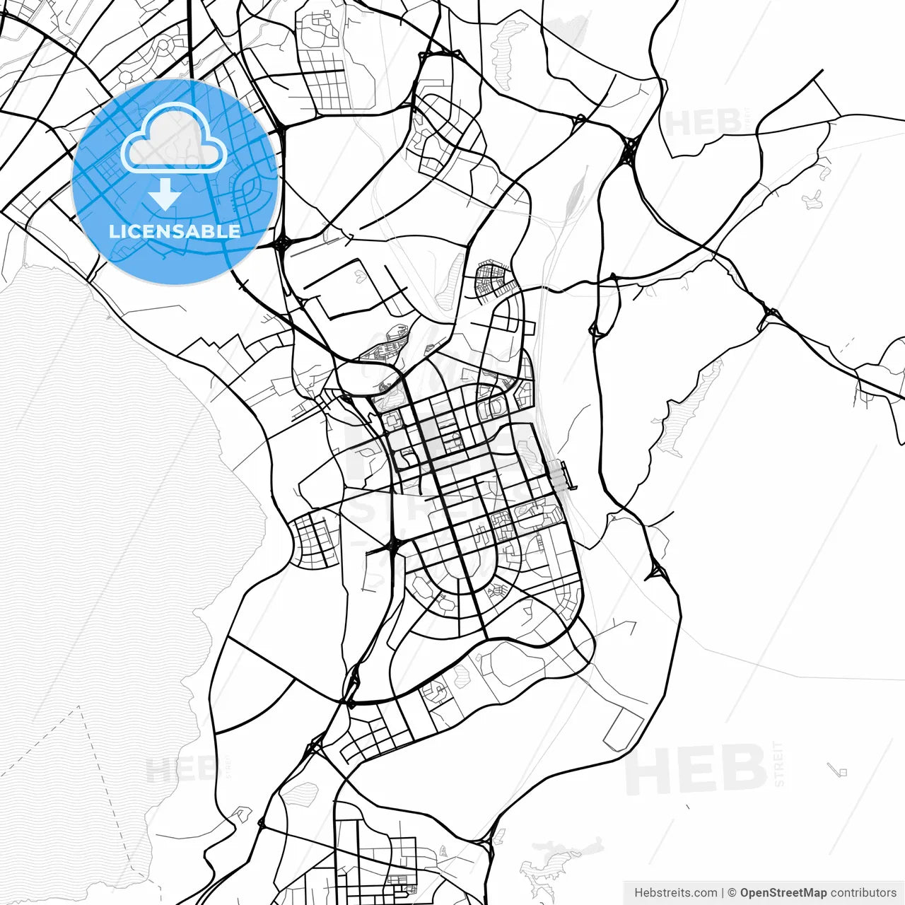 Vector PDF map of Kunming, China