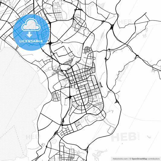 Vector PDF map of Kunming, China