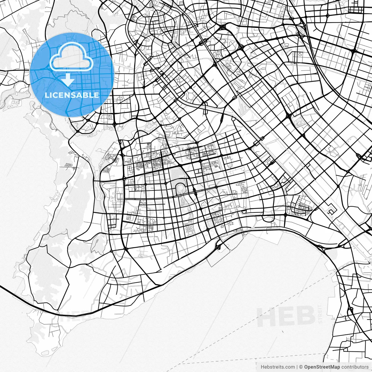 Vector PDF map of Wuxi, China
