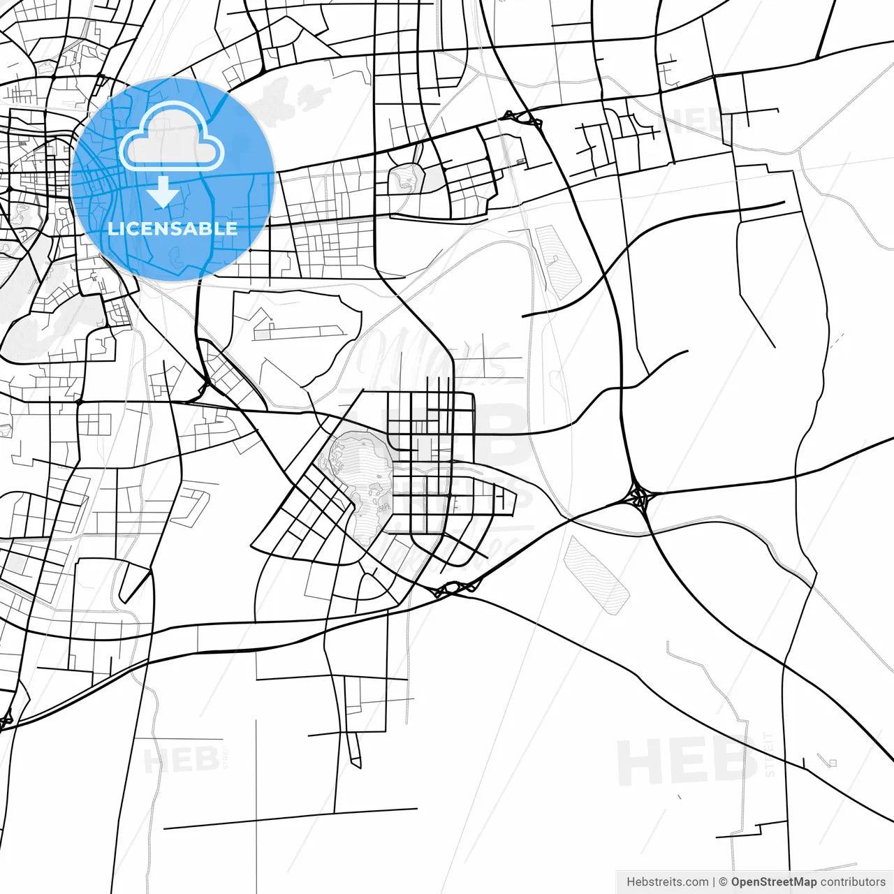 Vector PDF map of Xuzhou, China