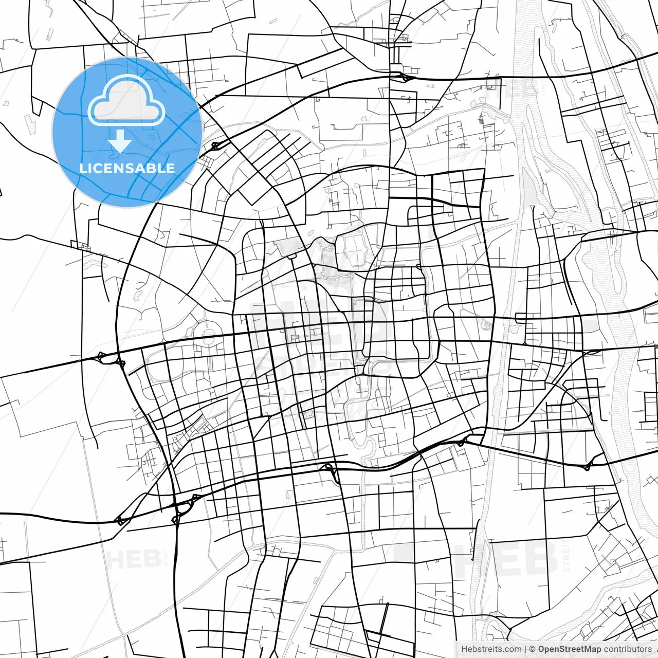 Vector PDF map of Yangzhou, China