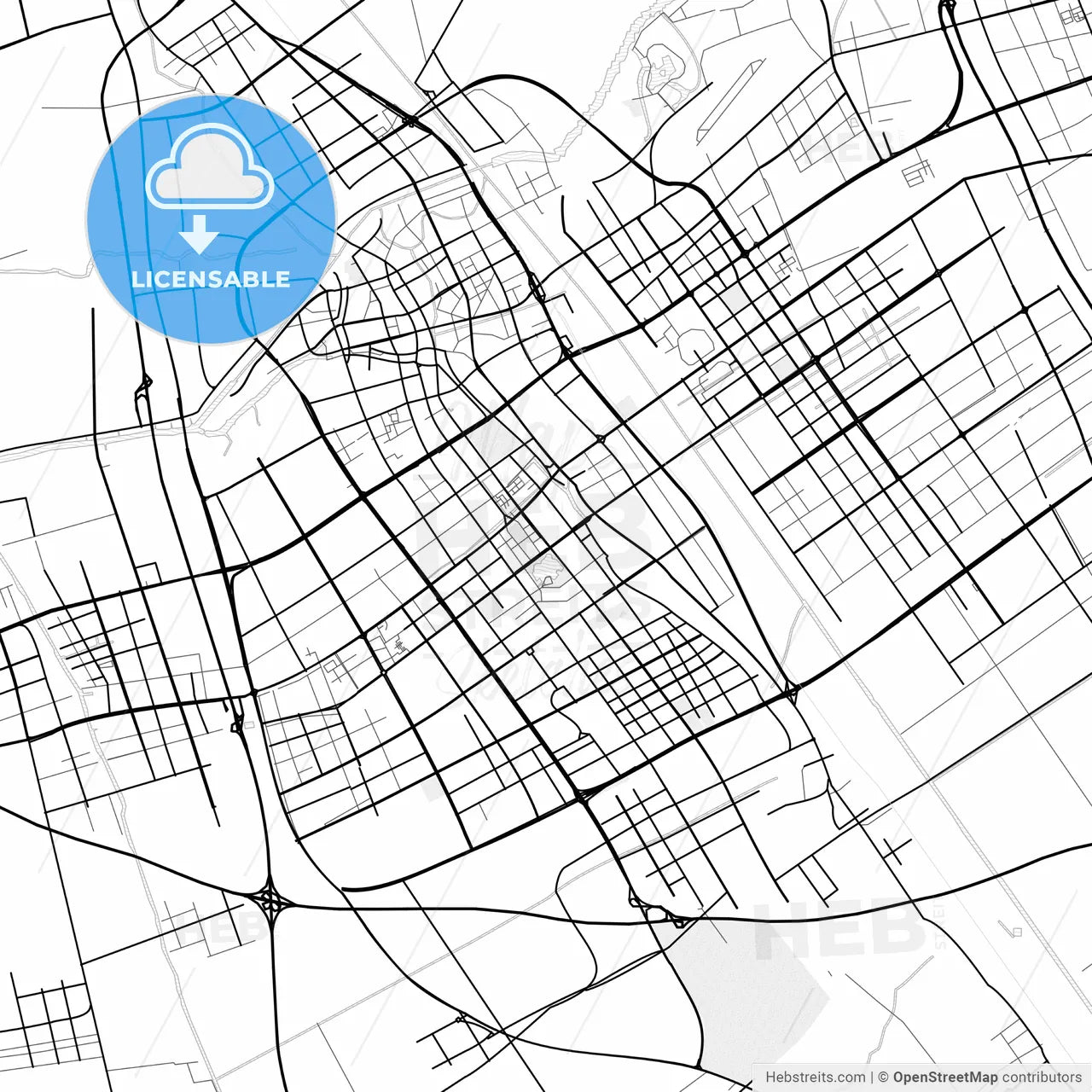 Vector PDF map of Yancheng, China