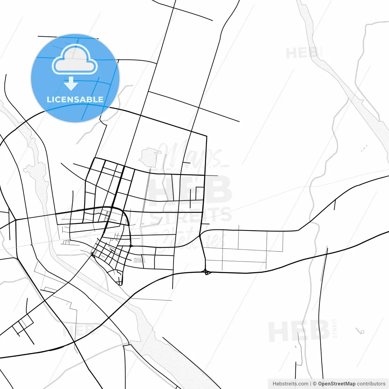 Vector PDF map of Pizhou, China
