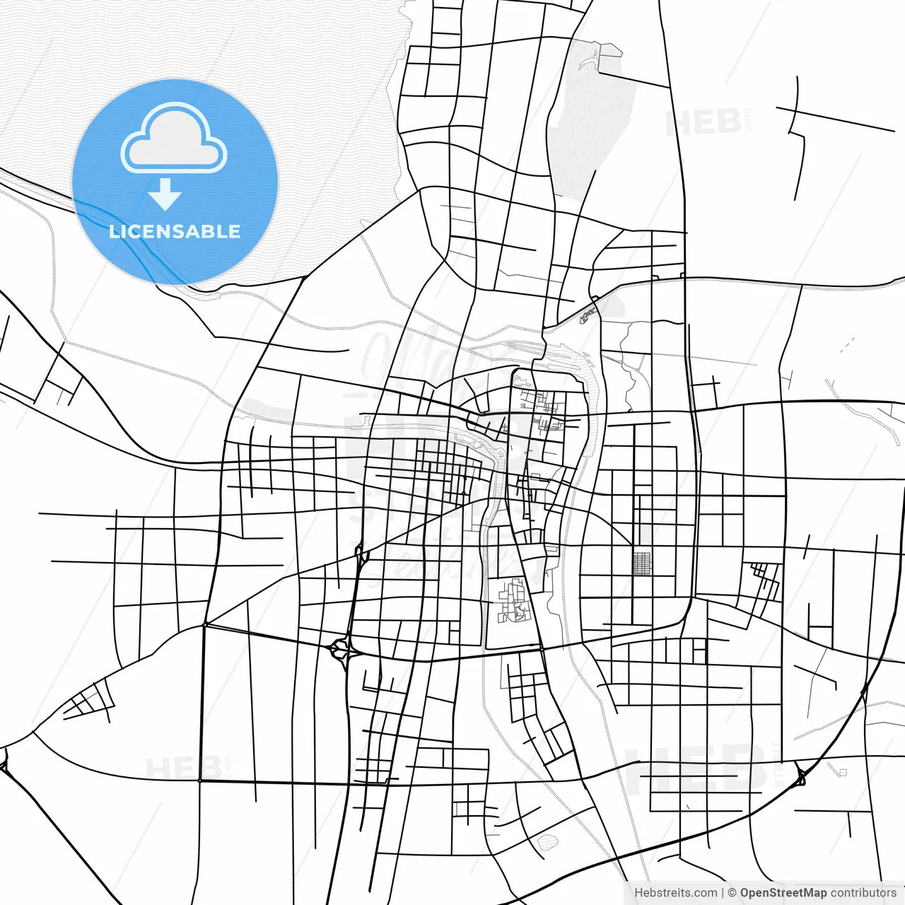 Vector PDF map of Suqian, China