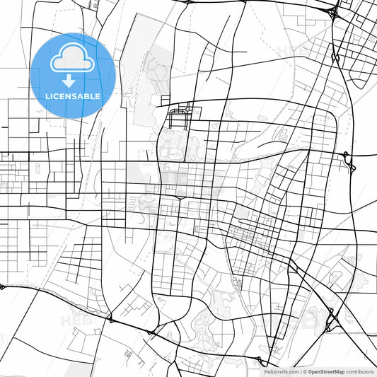 Vector PDF map of Yinchuan, China