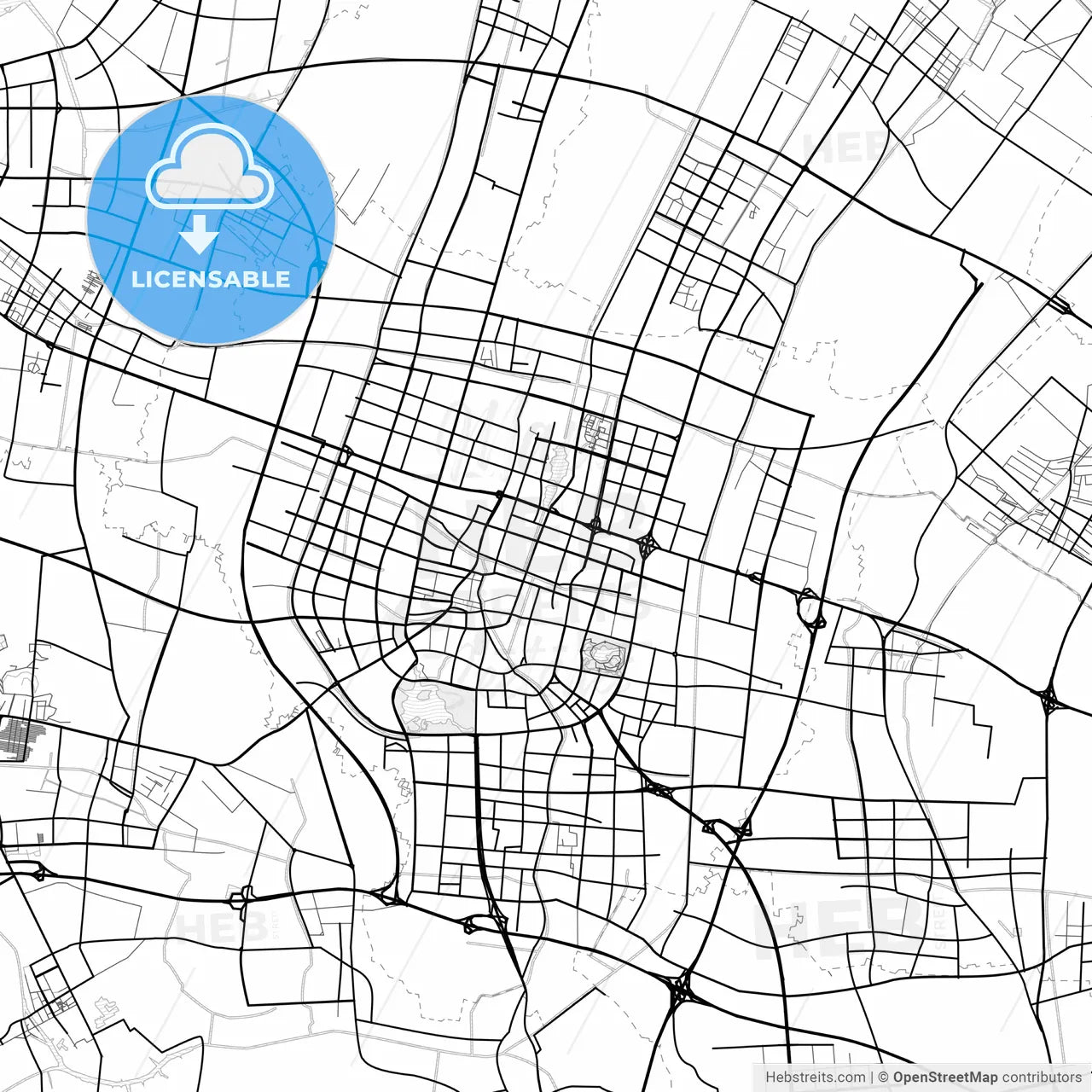 Vector PDF map of Zhangjiagang, China