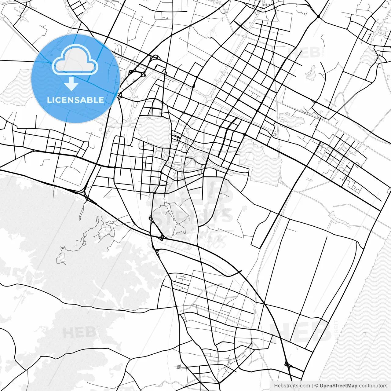 Vector PDF map of Yixing, China