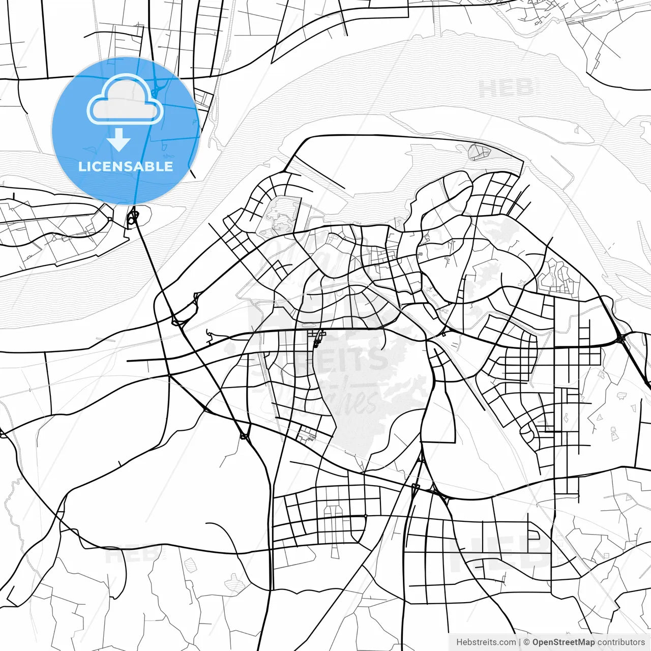 Vector PDF map of Zhenjiang, China