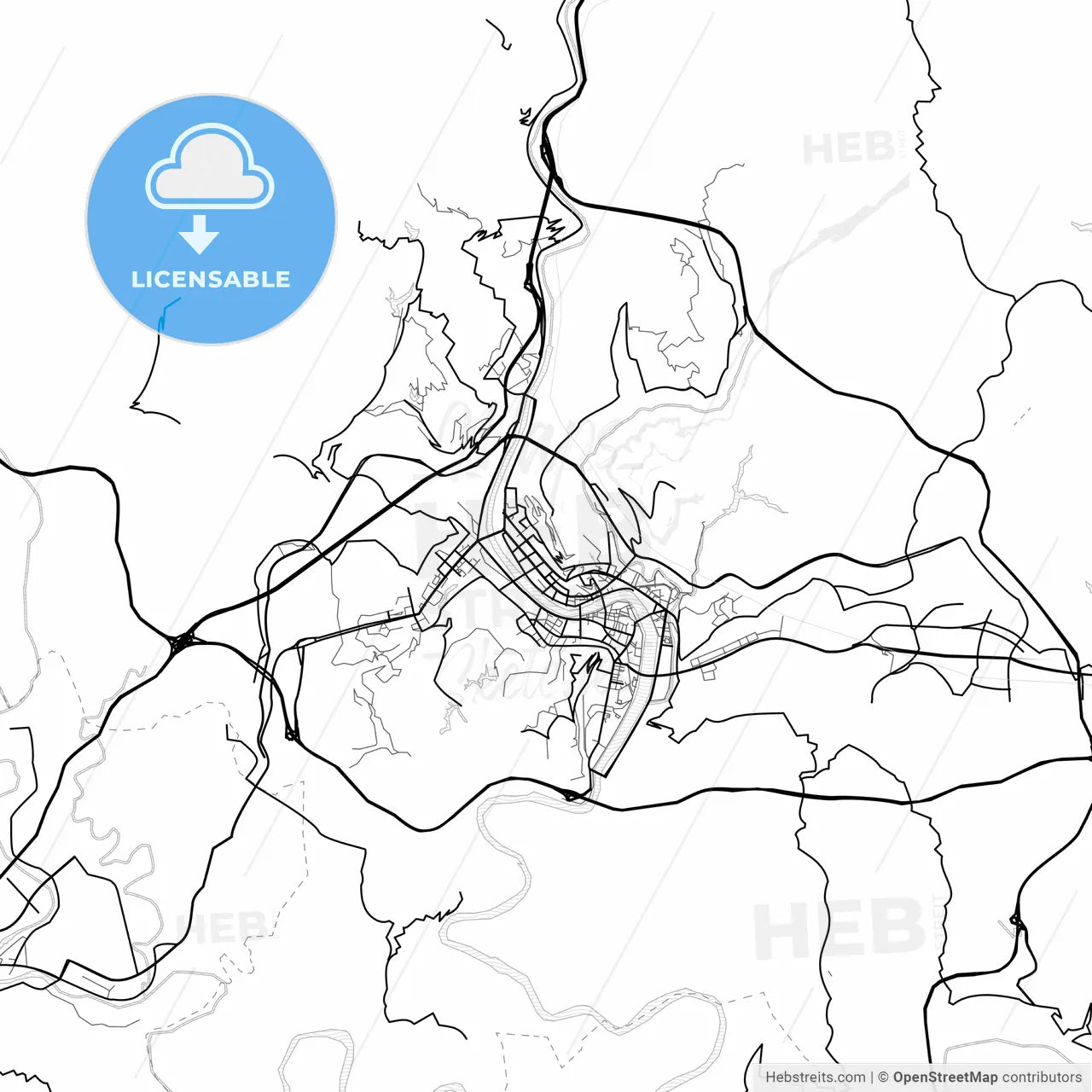 Vector PDF map of Bazhong, China