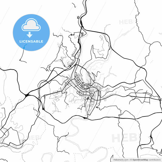 Vector PDF map of Bazhong, China