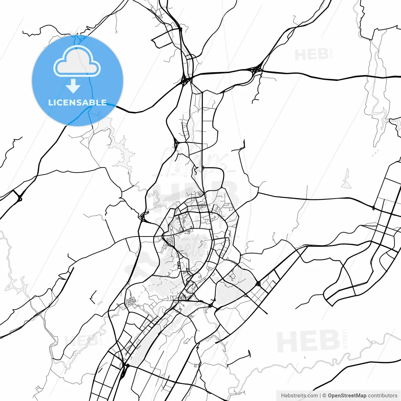Vector PDF map of Zunyi, China