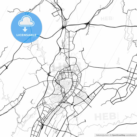 Vector PDF map of Zunyi, China